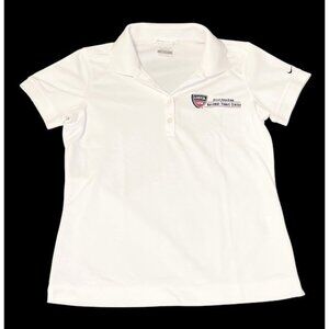 Nike Golf Dri-FIT USTA Billie Jean King Tennis Center Polo Womens Small White A